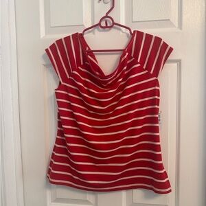 NWT Torrid Super Soft Knit Rib Striped Boat Neck Cap Sleeve Top